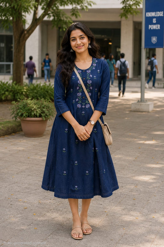 Royal Blue Embroidered Tunic