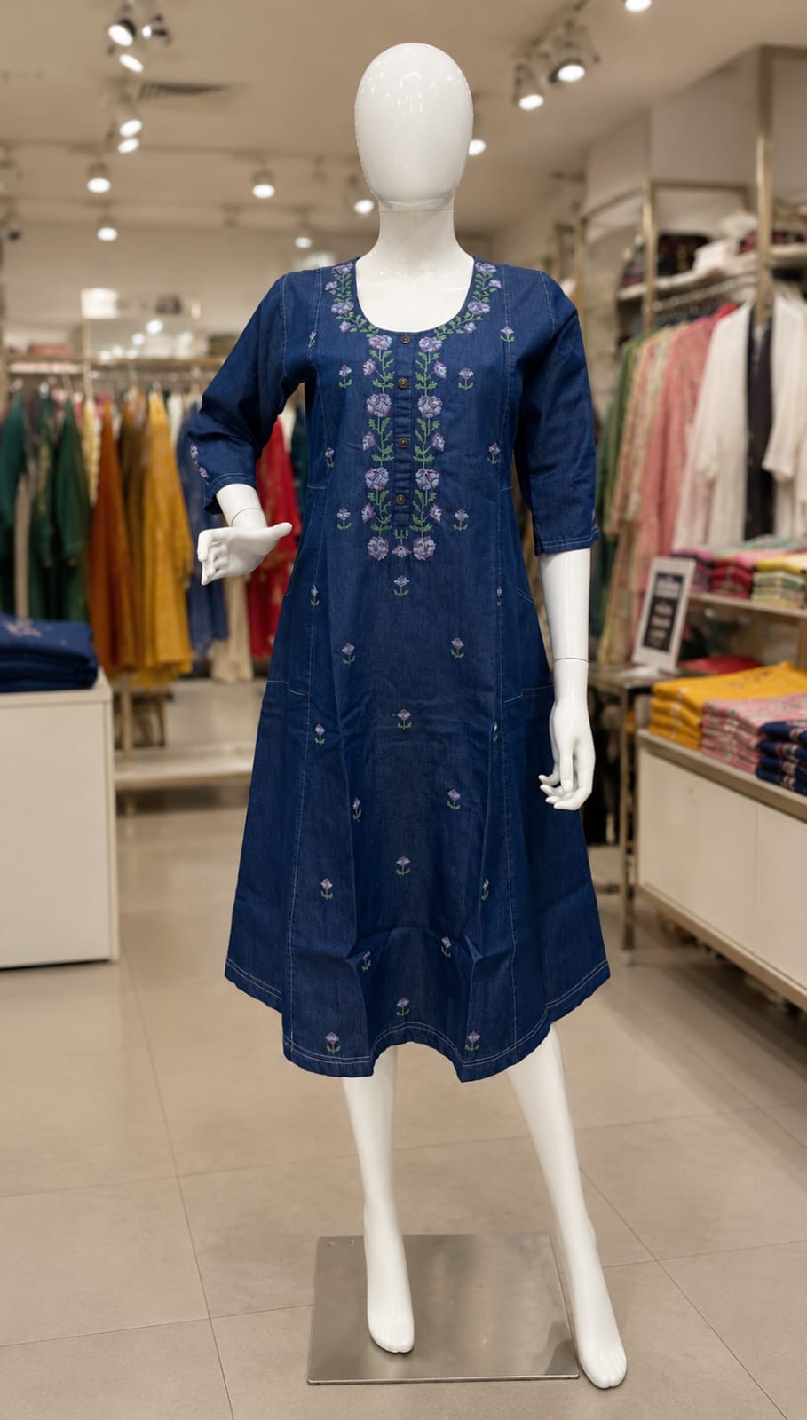 Royal Blue Embroidered Tunic